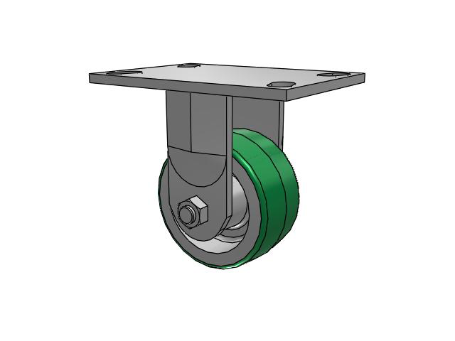 4" x 2" Rigid Caster with Polyurethane on Aluminum Wheel, Albion 62 Series - 62PD04201R - Albion