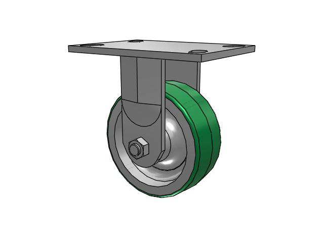 5" x 2" Rigid Caster with Polyurethane on Aluminum Wheel, Albion 62 Series - 62PD05201R - Albion
