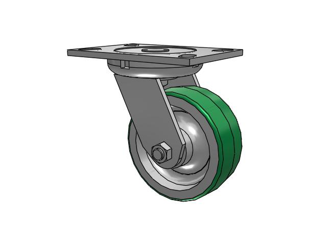 5" x 2" Swivel Caster with Polyurethane on Aluminum Wheel, Albion 62 Series - 62PD05201S - Albion
