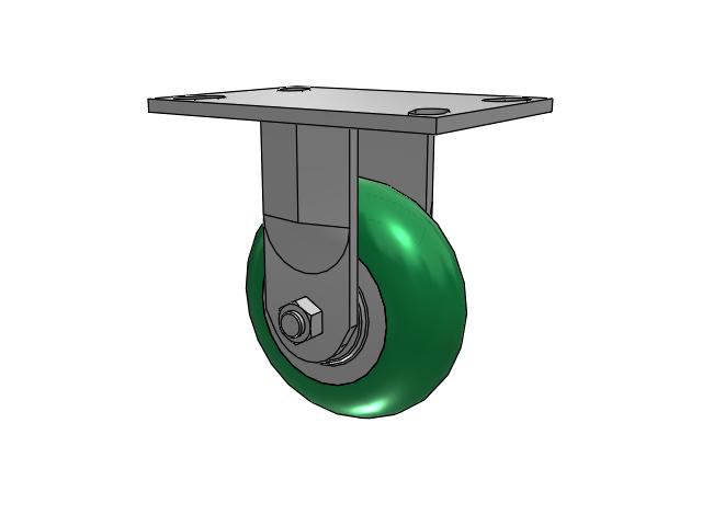 5" x 2" Rigid Caster with Polyurethane on Aluminum Wheel, Albion 62 Series - 62PM05228R - Albion