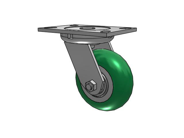 5" x 2" Swivel Caster with Polyurethane on Aluminum Wheel, Albion 62 Series - 62PM05228S - Albion