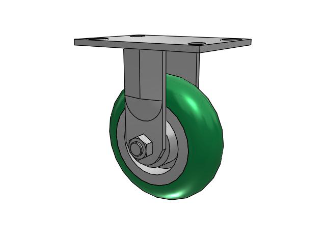 6" x 2" Rigid Caster with Polyurethane on Aluminum Wheel, Albion 62 Series - 62PM06228R - Albion
