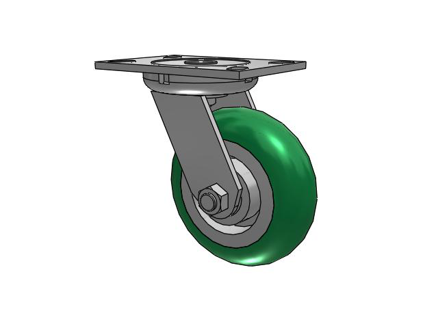 6" x 2" Swivel Caster with Polyurethane on Aluminum Wheel, Albion 62 Series - 62PM06228S - Albion