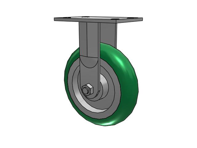 8" x 2" Rigid Caster with Polyurethane on Aluminum Wheel, Albion 62 Series - 62PM08228R - Albion