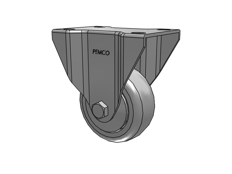 A-line 3" x 1.25" Thermo-Rubber (TPR) Wheel Caster With Rigid Top Plate - Part# AR30P1TPR - Pemco