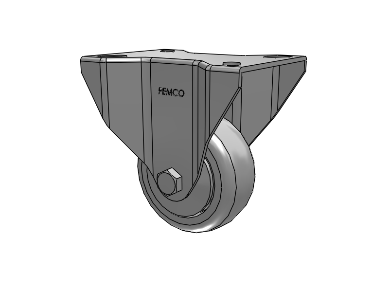 A-line 3" x 1.25" Thermo-Rubber (TPR) Wheel Caster With Rigid Top Plate - Part# AR30P2TPR - Pemco