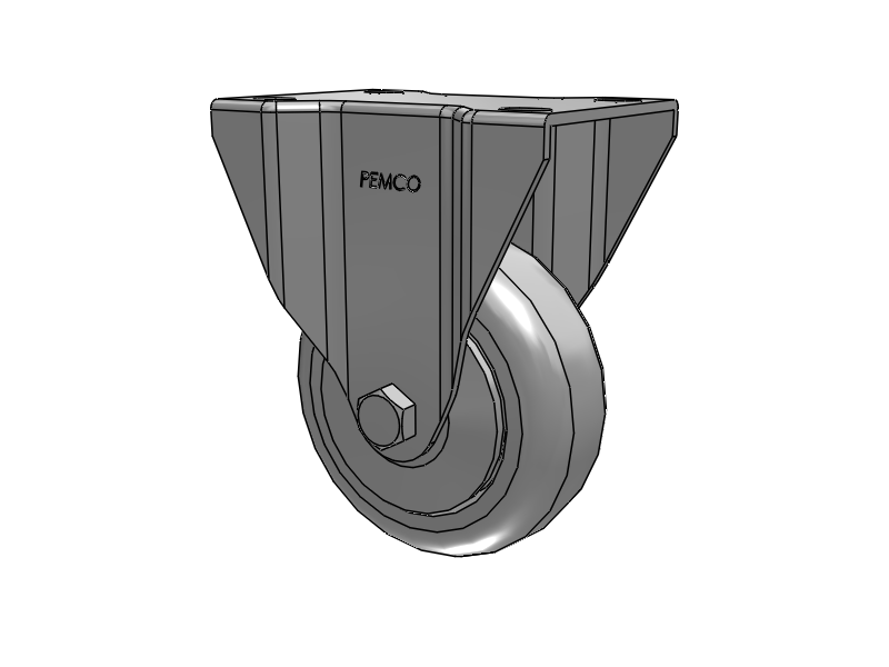 A-line 3.5" x 1.25" Thermo-Rubber (TPR) Wheel Caster With Rigid Top Plate - Part# AR35P1TPR - Pemco