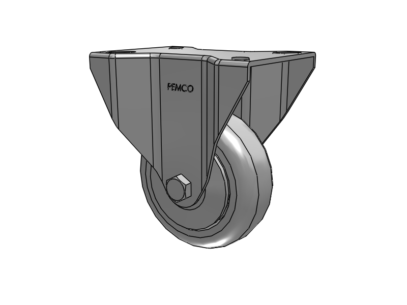 A-line 3.5" x 1.25" Thermo-Urethane (TPU) Wheel Caster With Rigid Top Plate - Part# AR35P2TPU - Pemco