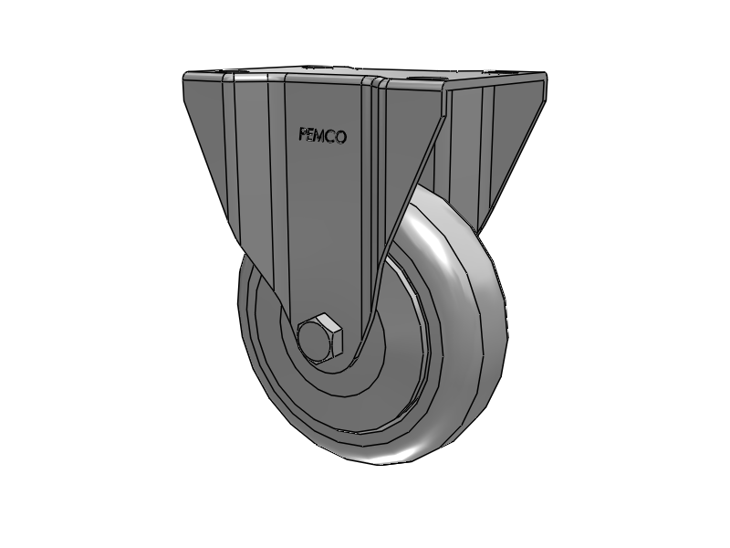 A-line 4" x 1.25" Thermo-Urethane (TPU) Wheel Caster With Rigid Top Plate - Part# AR40P1TPU - Pemco