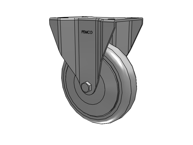 A-line 5" x 1.25" Thermo-Rubber (TPR) Wheel Caster With Rigid Top Plate - Part# AR50P2TPR - Pemco