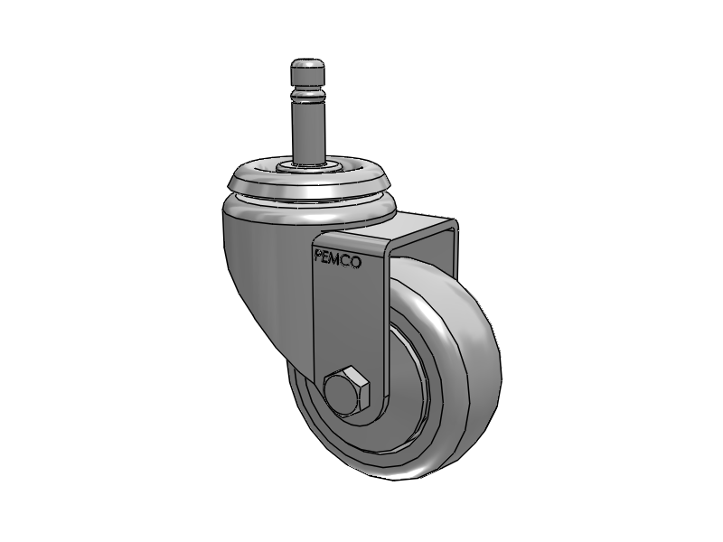 A-line 3" x 1.25" Thermo-Urethane (TPU) Wheel Caster With Grip Ring Stem - Part# AS30G1TPU - Pemco