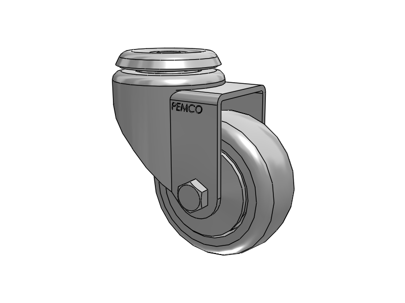A-line 3" x 1.25" Thermo-Rubber (TPR) Wheel Caster With Hollow Kingpin - Part# AS30H1TPR - Pemco