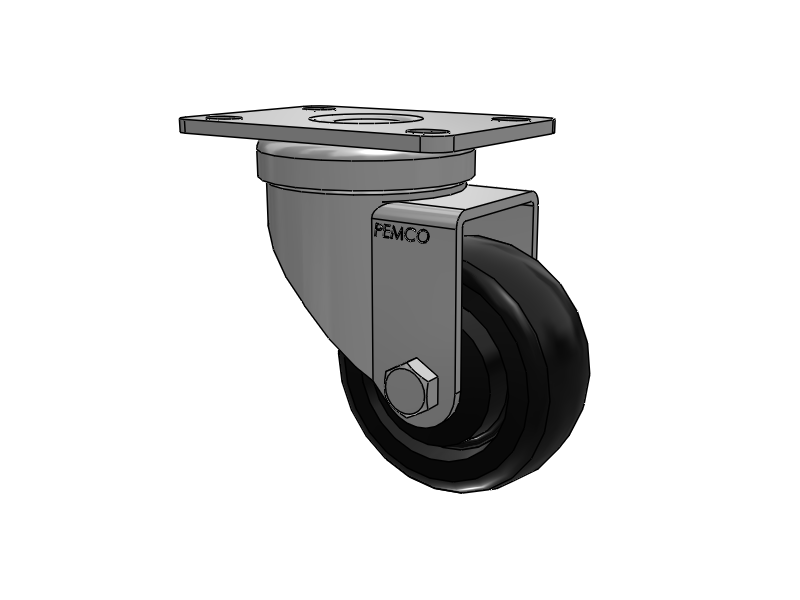 A-line 3" x 1.25" Polyolefin (POD) Wheel Caster With Swivel Top Plate - Part# AS30P1POD - Pemco