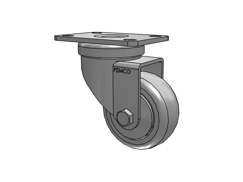 A-line 3" x 1.25" Thermo-Rubber (TPR) Wheel Caster With Swivel Top Plate - Part# AS30P1TPR - Pemco
