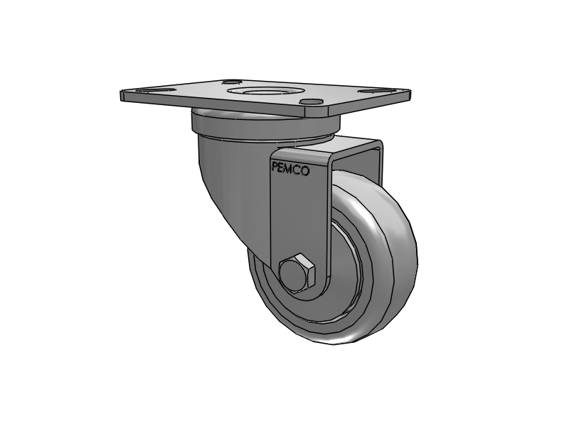 A-line 3" x 1.25" Thermo-Urethane (TPU) Wheel Caster With Swivel Top Plate - Part# AS30P2TPU - Pemco