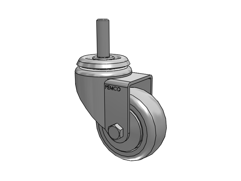 A-line 3" x 1.25" Thermo-Rubber (TPR) Wheel Caster With Threaded Stem - Part# AS30T2TPR - Pemco