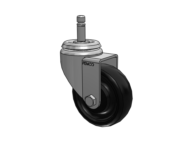 A-line 3.5" x 1.25" Polyolefin (POD) Wheel Caster With Grip Ring Stem - Part# AS35G1POD - Pemco