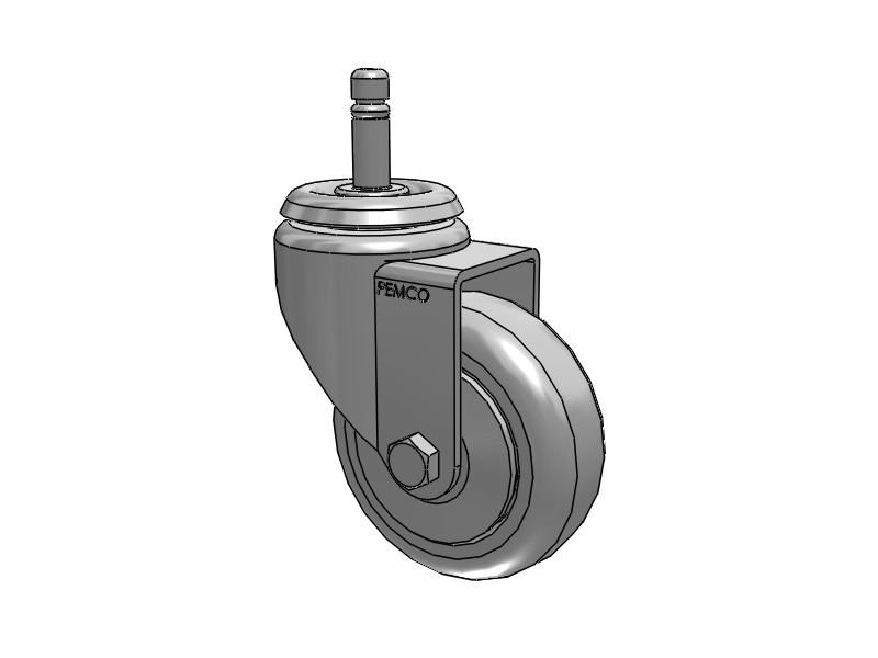 A-line 3.5" x 1.25" Thermo-Rubber (TPR) Wheel Caster With Grip Ring Stem - Part# AS35G1TPR - Pemco