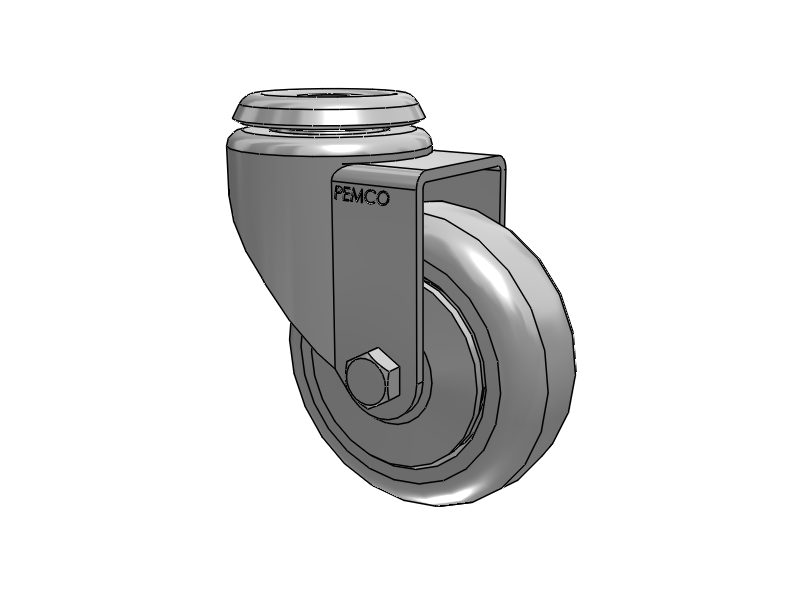 A-line 3.5" x 1.25" Thermo-Urethane (TPU) Wheel Caster With Hollow Kingpin - Part# AS35H1TPU - Pemco