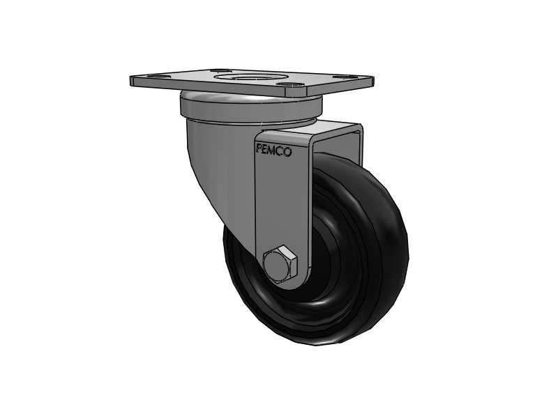 A-line 3.5" x 1.25" Polyolefin (POD) Wheel Caster With Swivel Top Plate - Part# AS35P1POD - Pemco