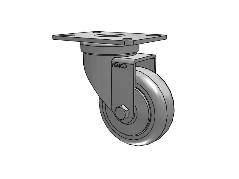 A-line 3.5" x 1.25" Thermo-Urethane (TPU) Wheel Caster With Swivel Top Plate - Part# AS35P2TPU - Pemco