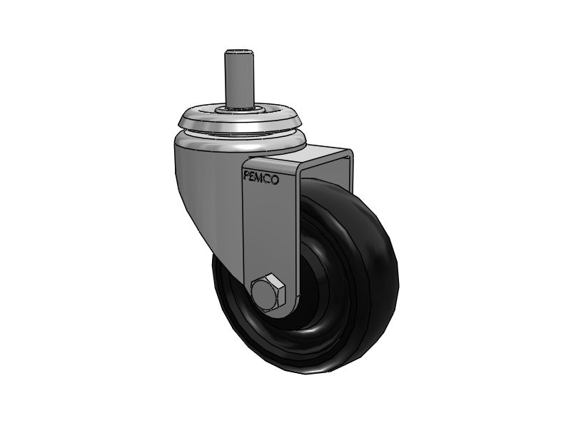A-line 3.5" x 1.25" Polyolefin (POD) Wheel Caster With Threaded Stem - Part# AS35T1POD - Pemco