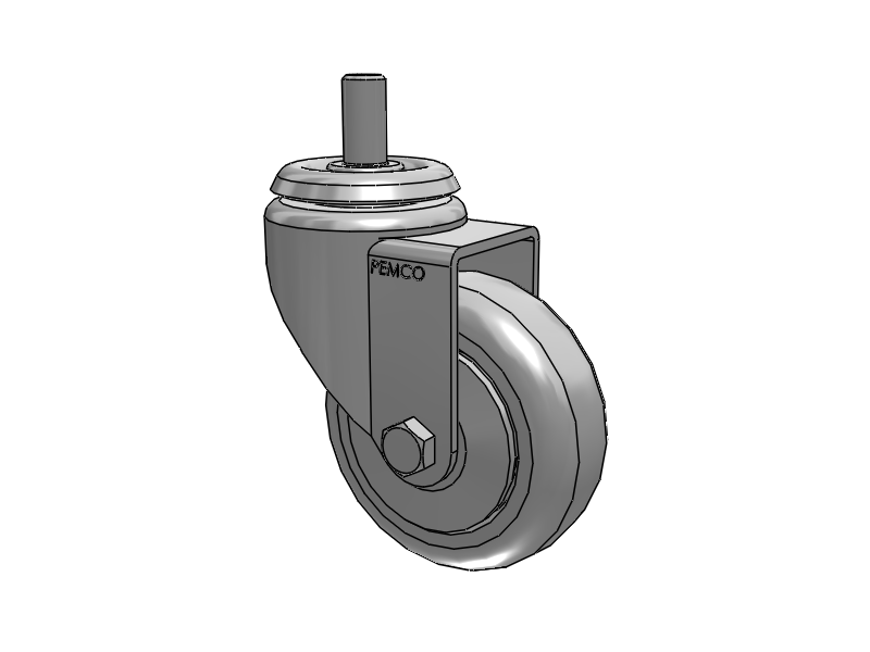 A-line 3.5" x 1.25" Thermo-Urethane (TPU) Wheel Caster With Threaded Stem - Part# AS35T1TPU - Pemco