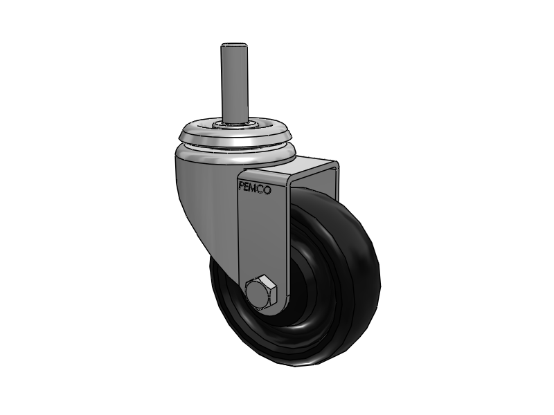 A-line 3.5" x 1.25" Polyolefin (POD) Wheel Caster With Threaded Stem - Part# AS35T2POD - Pemco