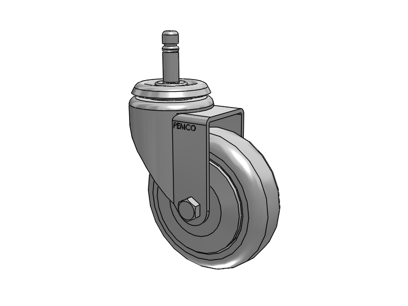A-line 4" x 1.25" Thermo-Urethane (TPU) Wheel Caster With Grip Ring Stem - Part# AS40G1TPU - Pemco