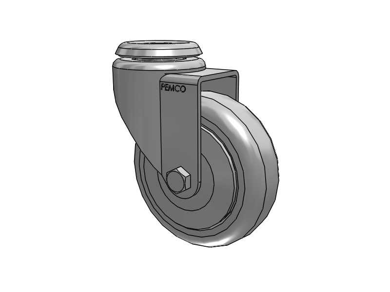 A-line 4" x 1.25" Thermo-Rubber (TPR) Wheel Caster With Hollow Kingpin - Part# AS40H1TPR - Pemco