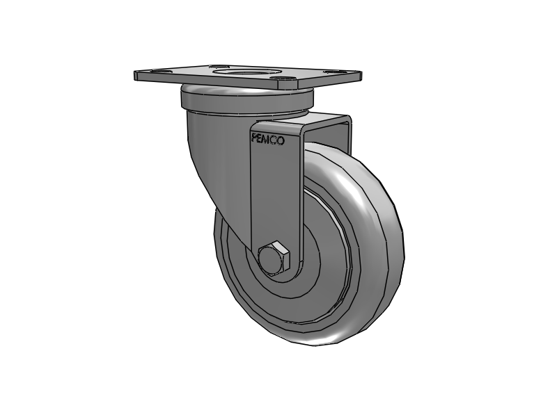 A-line 4" x 1.25" Thermo-Rubber (TPR) Wheel Caster With Swivel Top Plate - Part# AS40P1TPR - Pemco