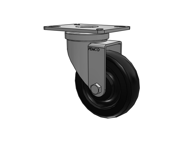A-line 4" x 1.25" Polyolefin (POD) Wheel Caster With Swivel Top Plate - Part# AS40P2POD - Pemco