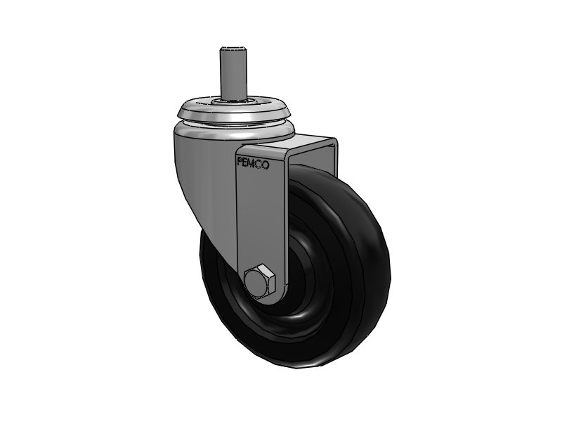 A-line 4" x 1.25" Polyolefin (POD) Wheel Caster With Threaded Stem - Part# AS40T1POD - Pemco