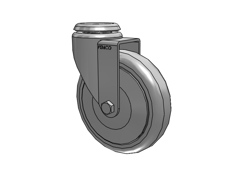 A-line 5" x 1.25" Thermo-Rubber (TPR) Wheel Caster With Hollow Kingpin - Part# AS50H1TPR - Pemco
