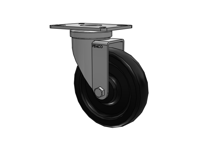 A-line 5" x 1.25" Polyolefin (POD) Wheel Caster With Swivel Top Plate - Part# AS50P2POD - Pemco