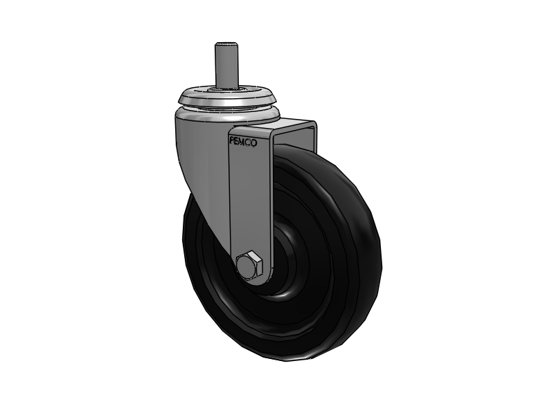 A-line 5" x 1.25" Polyolefin (POD) Wheel Caster With Threaded Stem - Part# AS50T1POD - Pemco