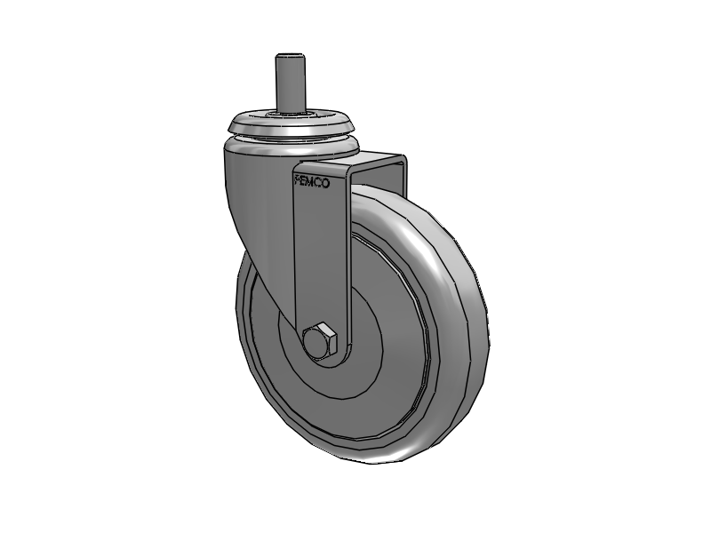 A-line 5" x 1.25" Thermo-Urethane (TPU) Wheel Caster With Threaded Stem - Part# AS50T1TPU - Pemco