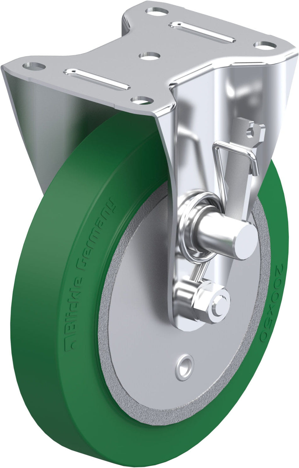 200mm x 50mm Blickle Polyurethane Caster drum brake - B-GST 200K-TMR - Blickle