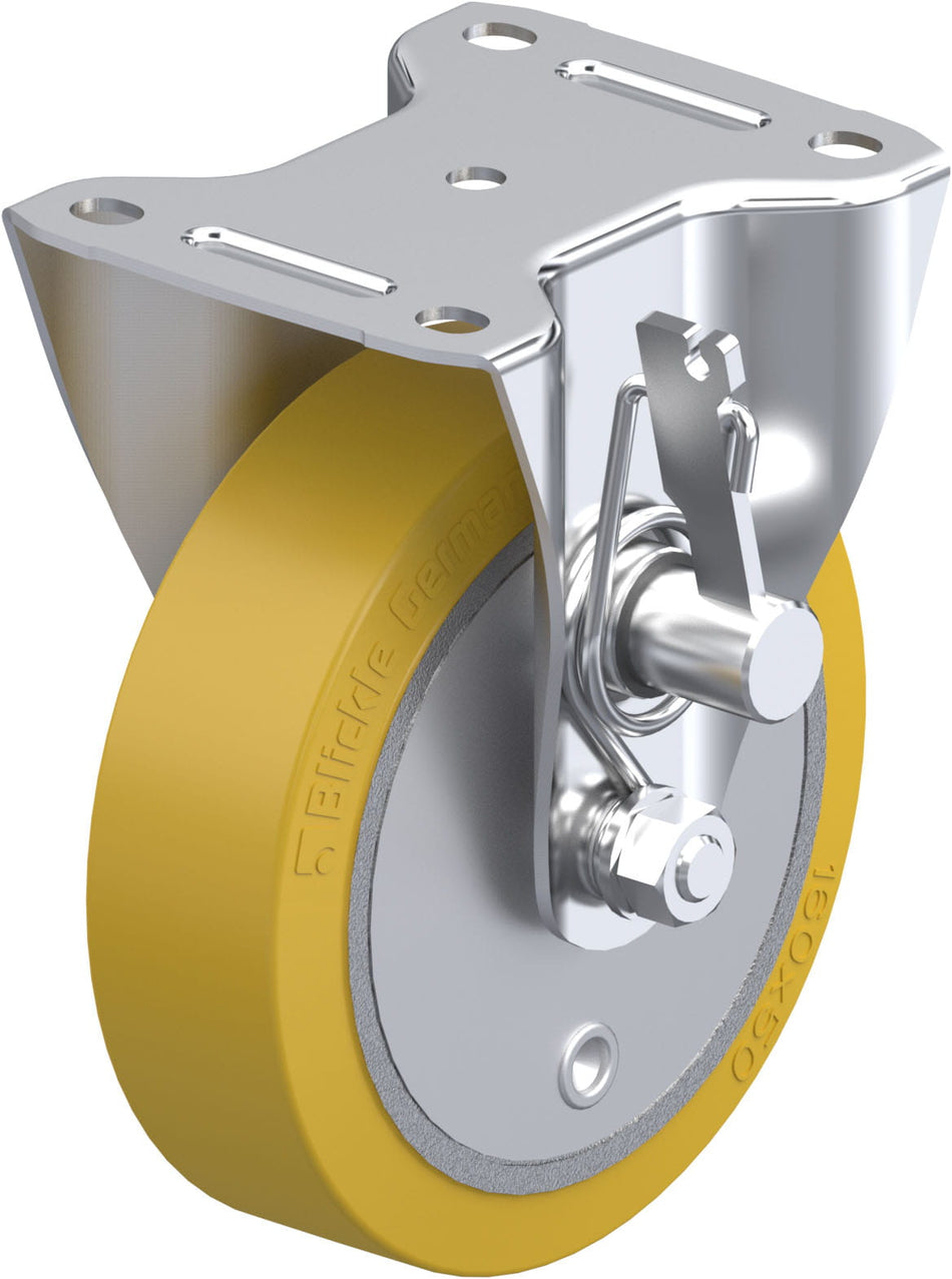 160mm x 50mm Blickle Polyurethane Caster drum brake - B-GTH 160K-TML - Blickle
