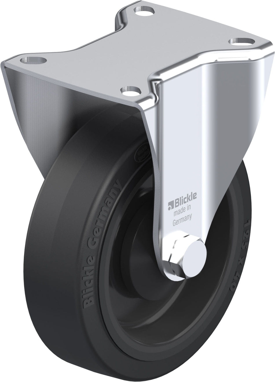 125mm x 37mm Blickle Rubber Caster without lock - BK-POEV 125KA-1 - Blickle