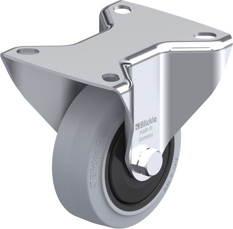 80mm x 32mm Blickle Rubber Caster without lock - B-POEV 80KF-SG - Blickle