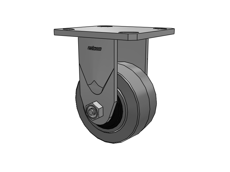 4" Stainless Steel Top Plate Rigid Caster with Performa Rubber (Flat/Conductive) Wheel - D4.04108.459 COND SS WB29 - Colson
