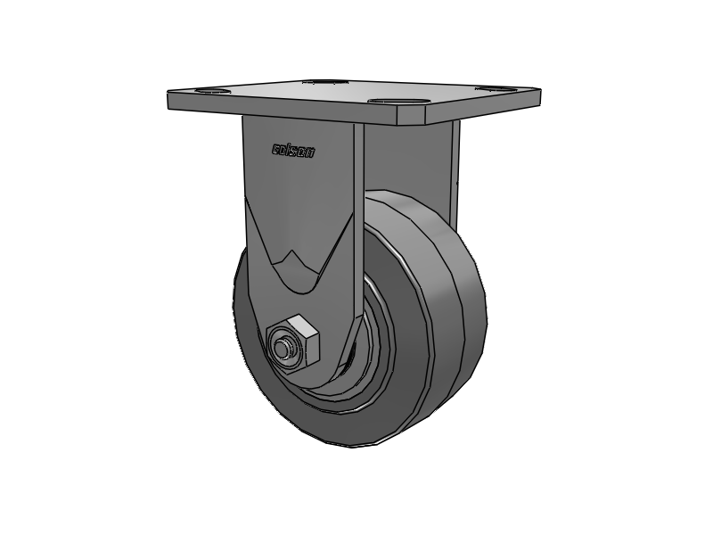 4" Stainless Steel Top Plate Rigid Caster with Performa Rubber (Flat/Grey) Wheel - D4.04108.459 SS WB29 - Colson