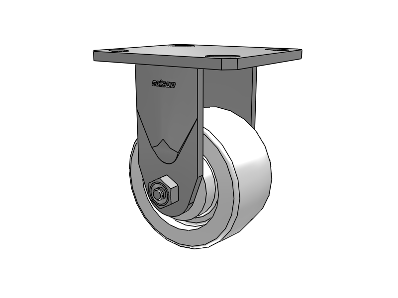 4" Stainless Steel Top Plate Rigid Caster with White Nylon Wheel - D4.04108.535 WN SS - Colson