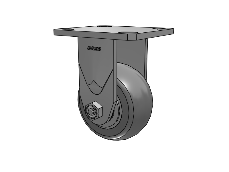 4" Stainless Steel Top Plate Rigid Caster with Performa Rubber (Round) Wheel - D4.04108.559 SS WB29 - Colson