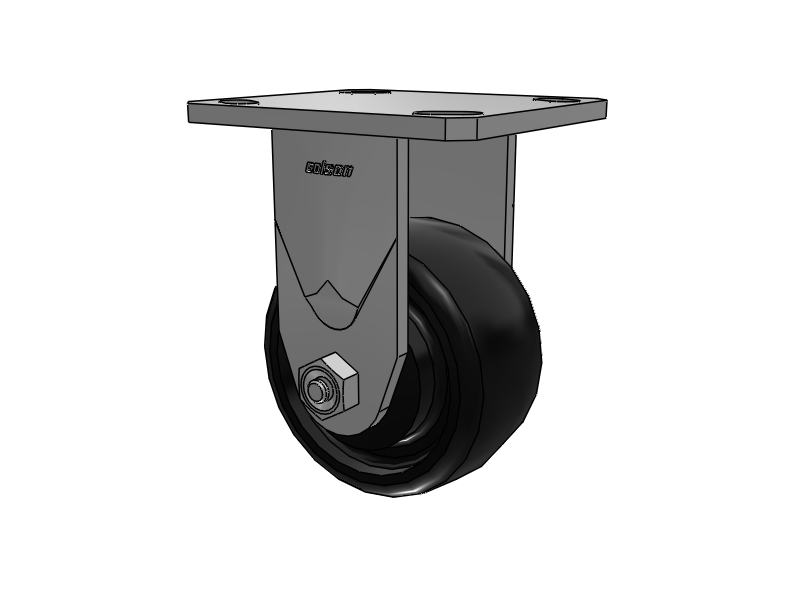 4" Stainless Steel Top Plate Rigid Caster with Solid Elastomer Wheel - D4.04108.835 EN SS - Colson