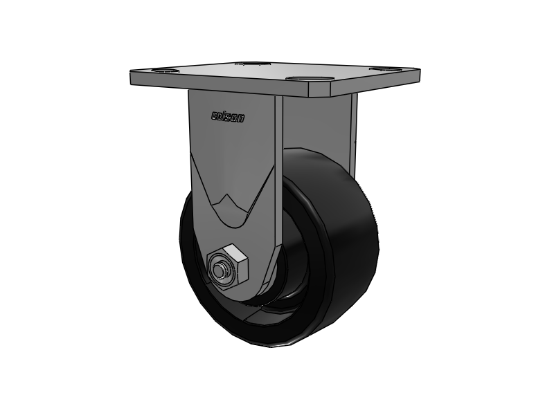 4" Stainless Steel Top Plate Rigid Caster with Hi-Temp Nylon Glass Filled Wheel - D4.04108.835 HTBLK SS - Colson