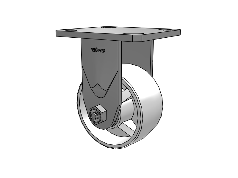 4" Stainless Steel Top Plate Rigid Caster with Hi-Temp Polypropylene (Retort) Wheel - D4.04108.835 RW SS - Colson