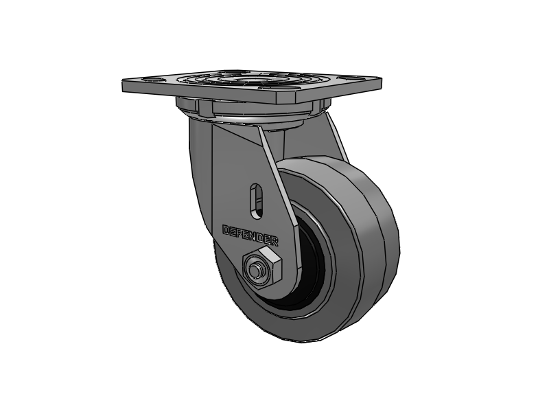 4" Stainless Steel Caster with Performa Rubber (Flat/Conductive) Wheel - D4.04109.455 COND SS - Colson