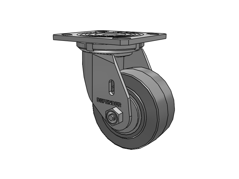 4" Stainless Steel Caster with Performa Rubber (Flat/Grey) Wheel - D4.04109.455 SS - Colson